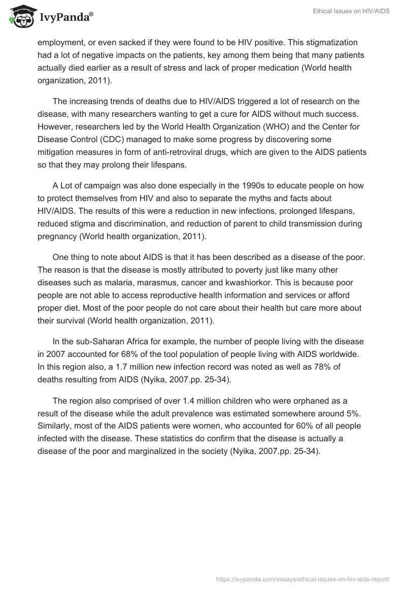 Ethical Issues on HIV/AIDS. Page 2