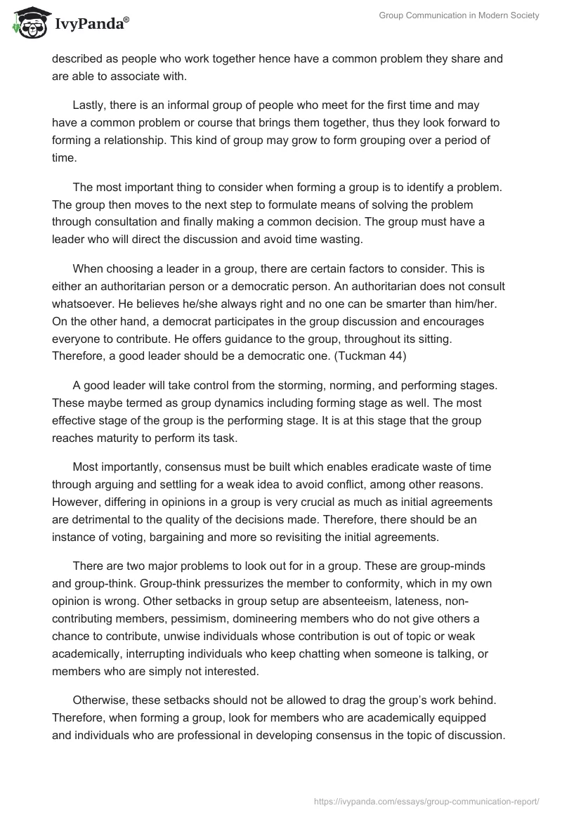 Group Communication in Modern Society. Page 2