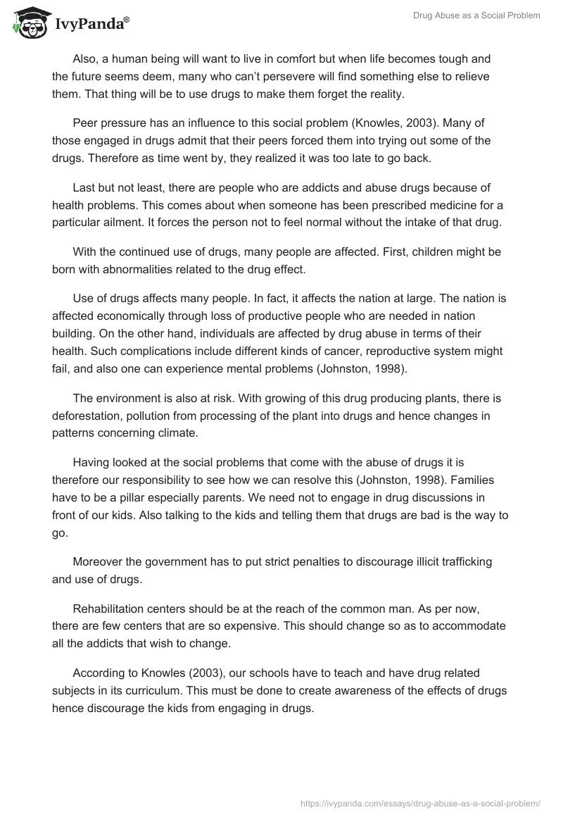 Drug Abuse as a Social Problem. Page 2