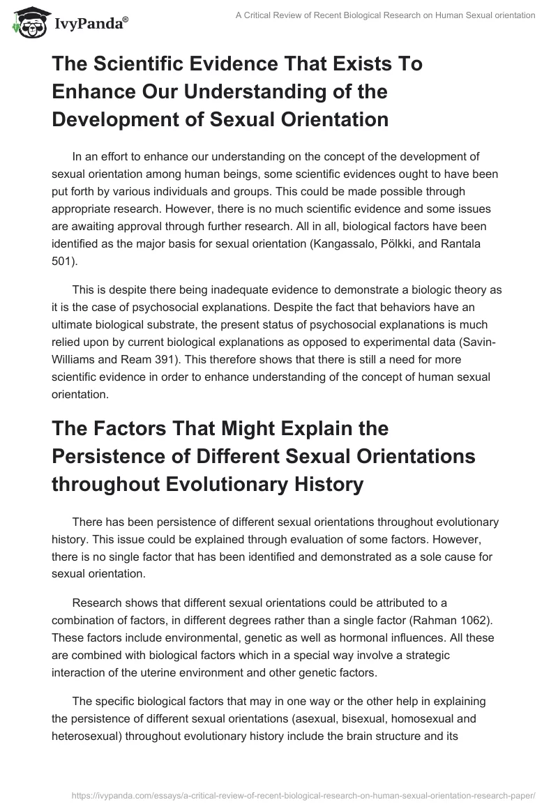 A Critical Review of Recent Biological Research on Human Sexual orientation. Page 5