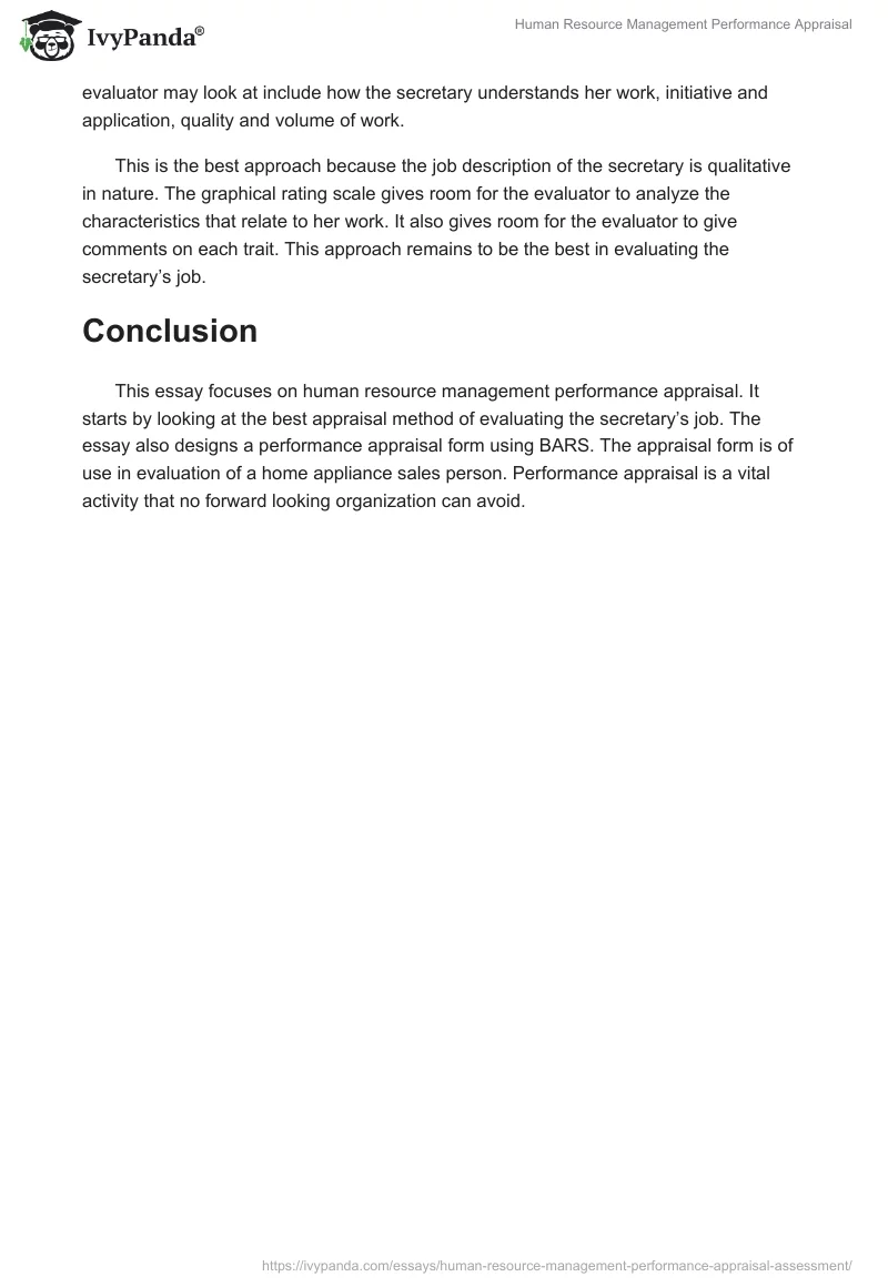 Human Resource Management Performance Appraisal. Page 2