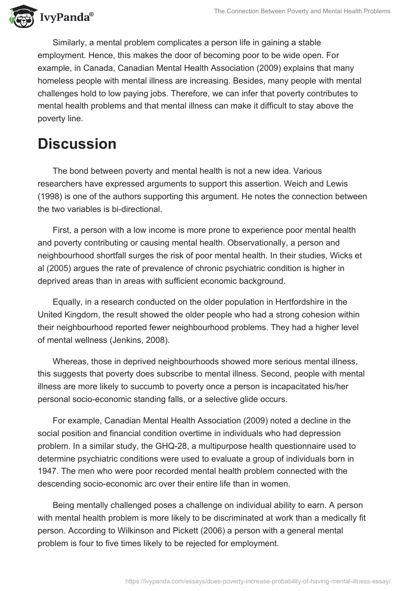 The Connection Between Poverty and Mental Health Problems. Page 2