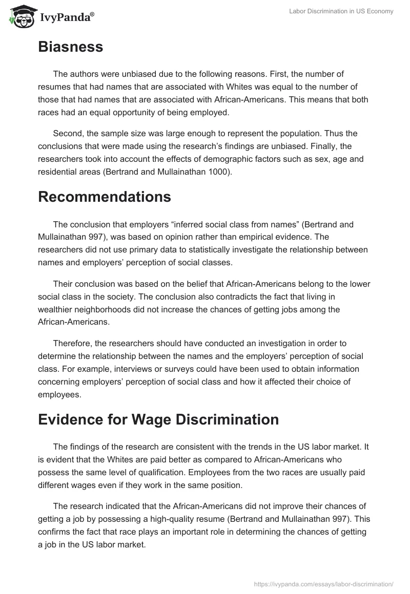 Labor Discrimination in US Economy. Page 4