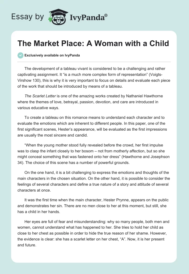 The Market Place: A Woman with a Child. Page 1