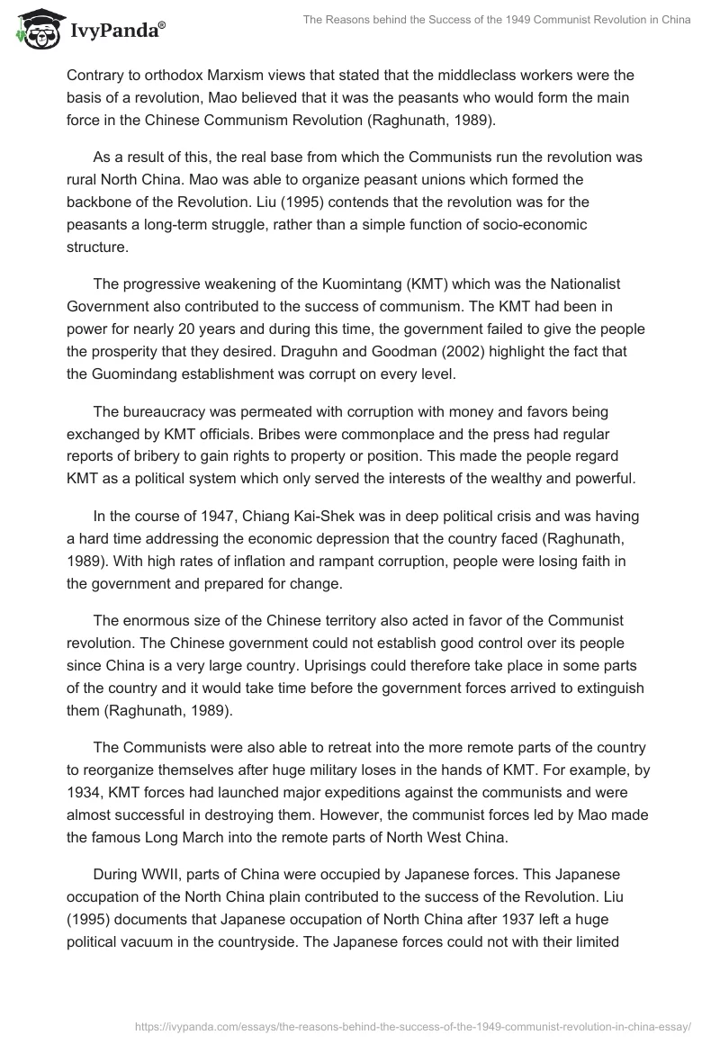The Reasons behind the Success of the 1949 Communist Revolution in China. Page 3