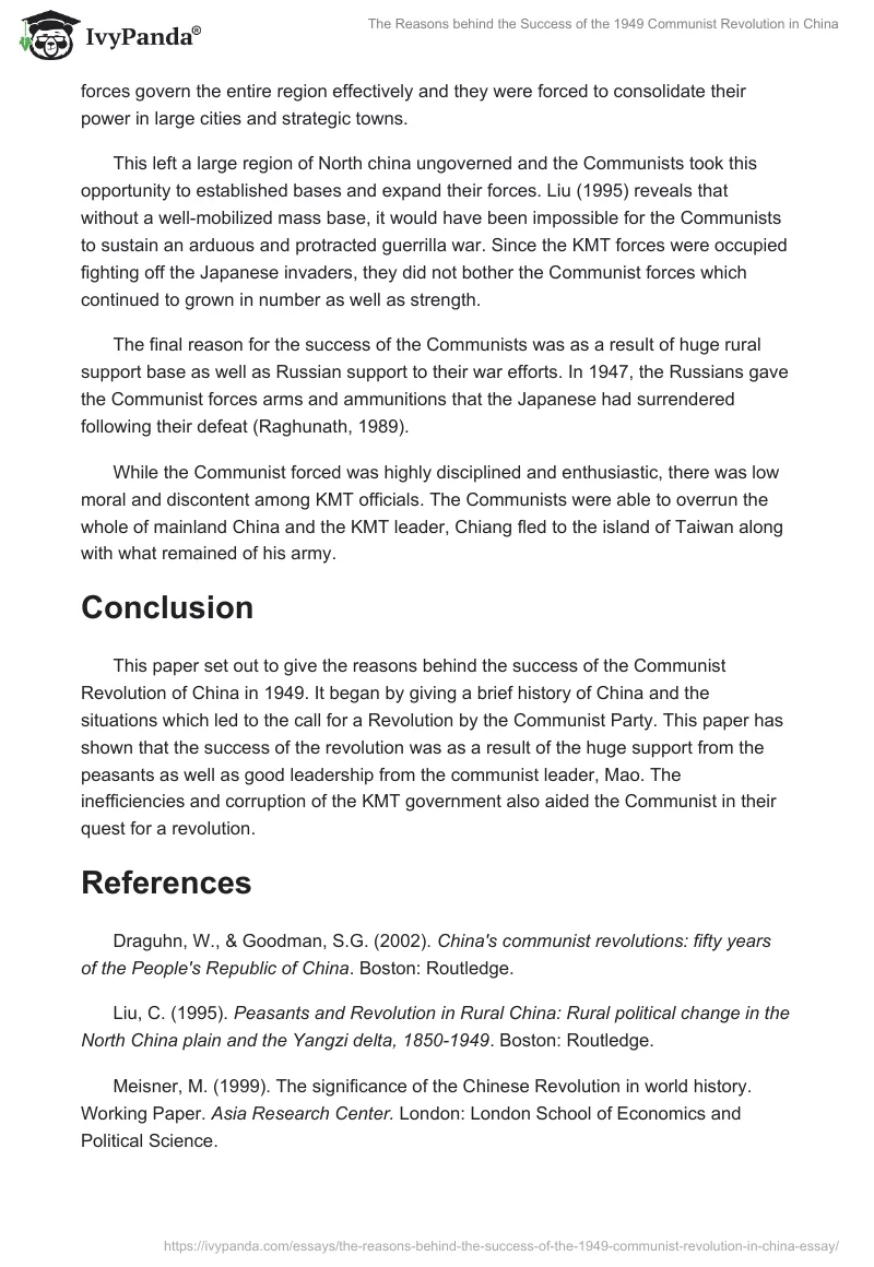The Reasons behind the Success of the 1949 Communist Revolution in China. Page 4
