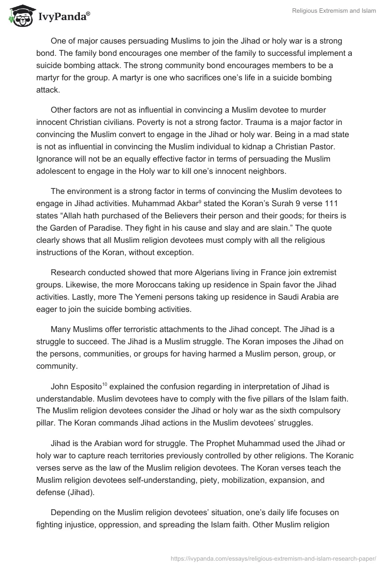 Religious Extremism and Islam. Page 4