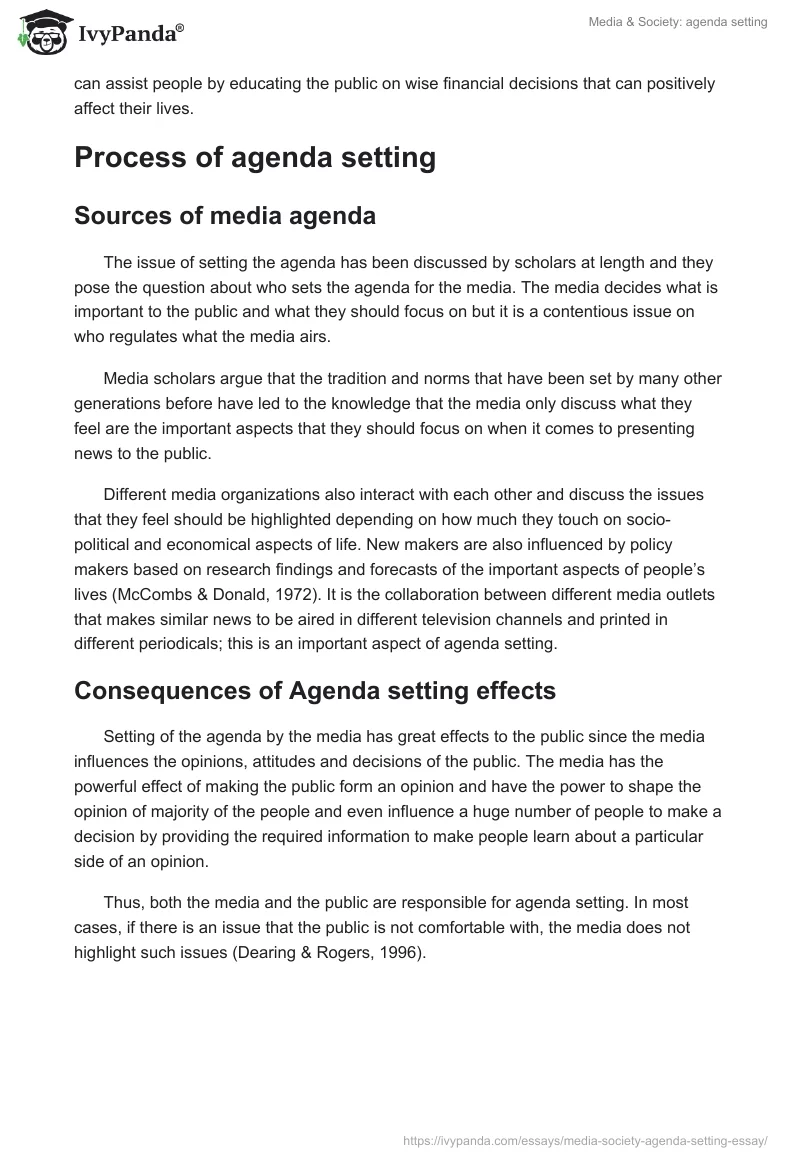 Media & Society: agenda setting. Page 5
