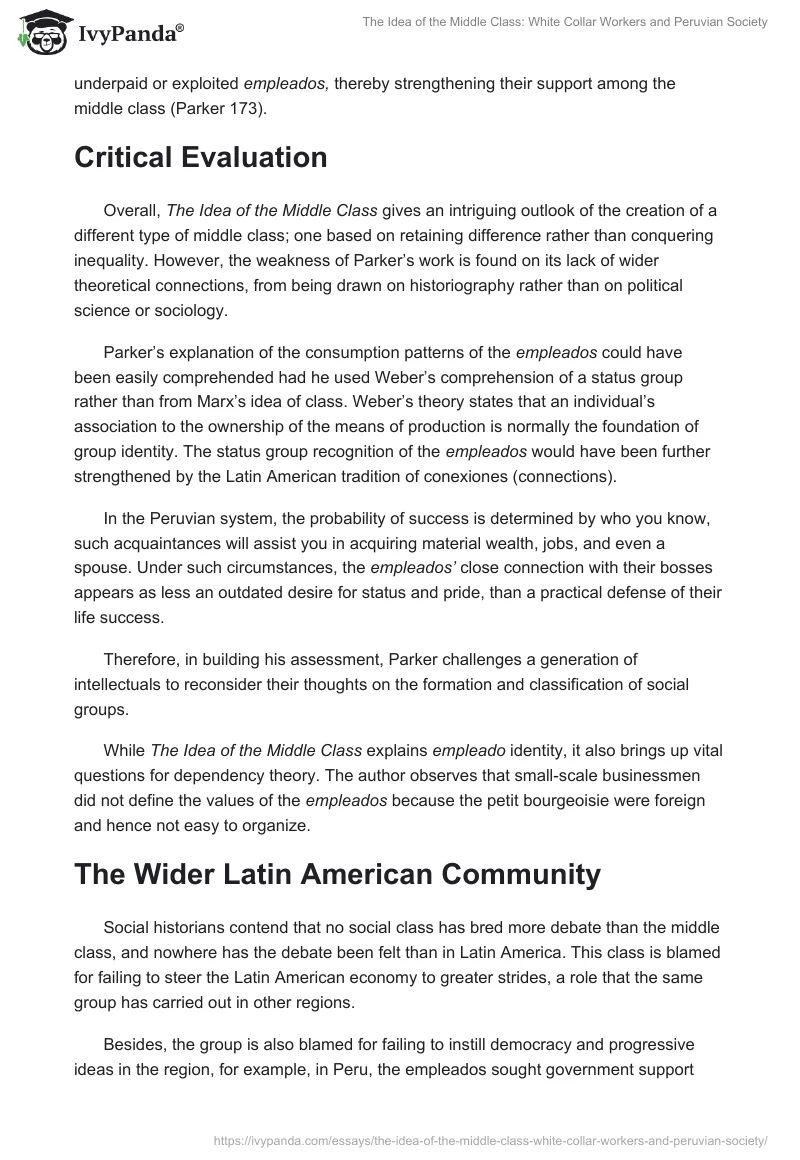 The Idea of the Middle Class: White Collar Workers and Peruvian Society. Page 3