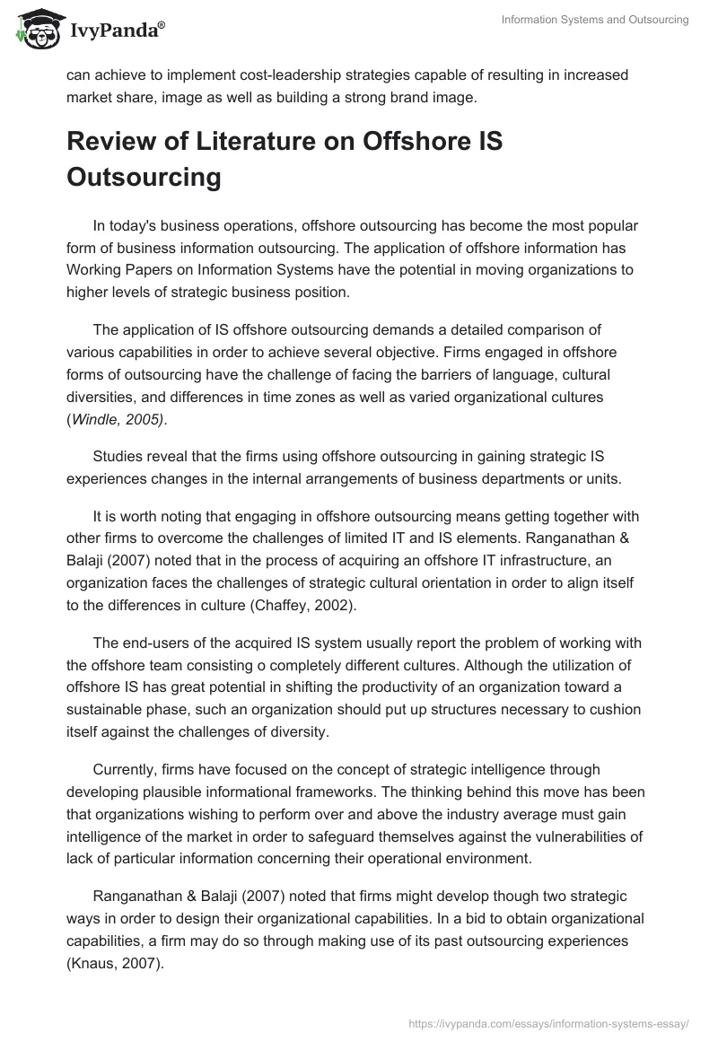 Information Systems and Outsourcing. Page 3