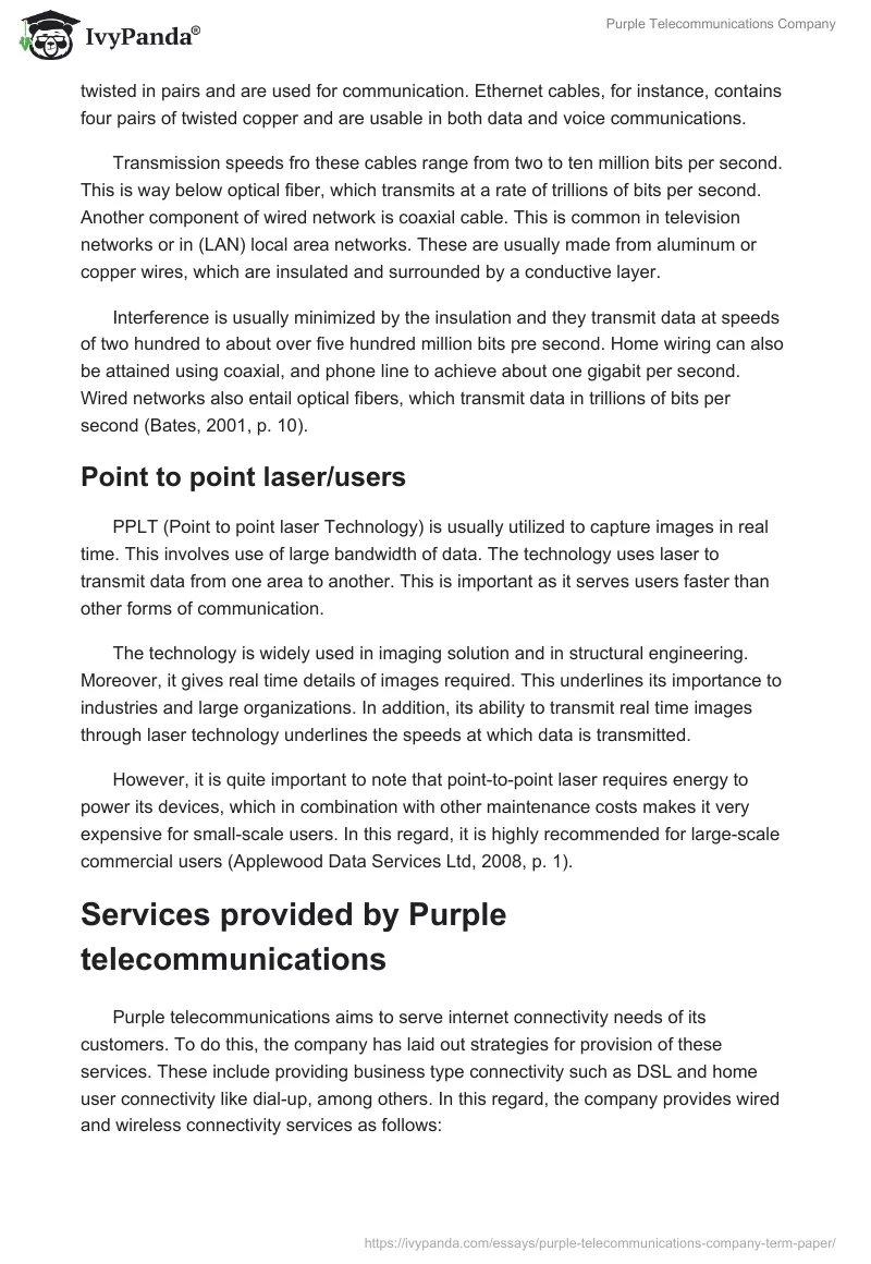 Purple Telecommunications Company. Page 3