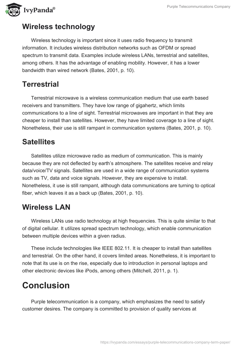 Purple Telecommunications Company. Page 5