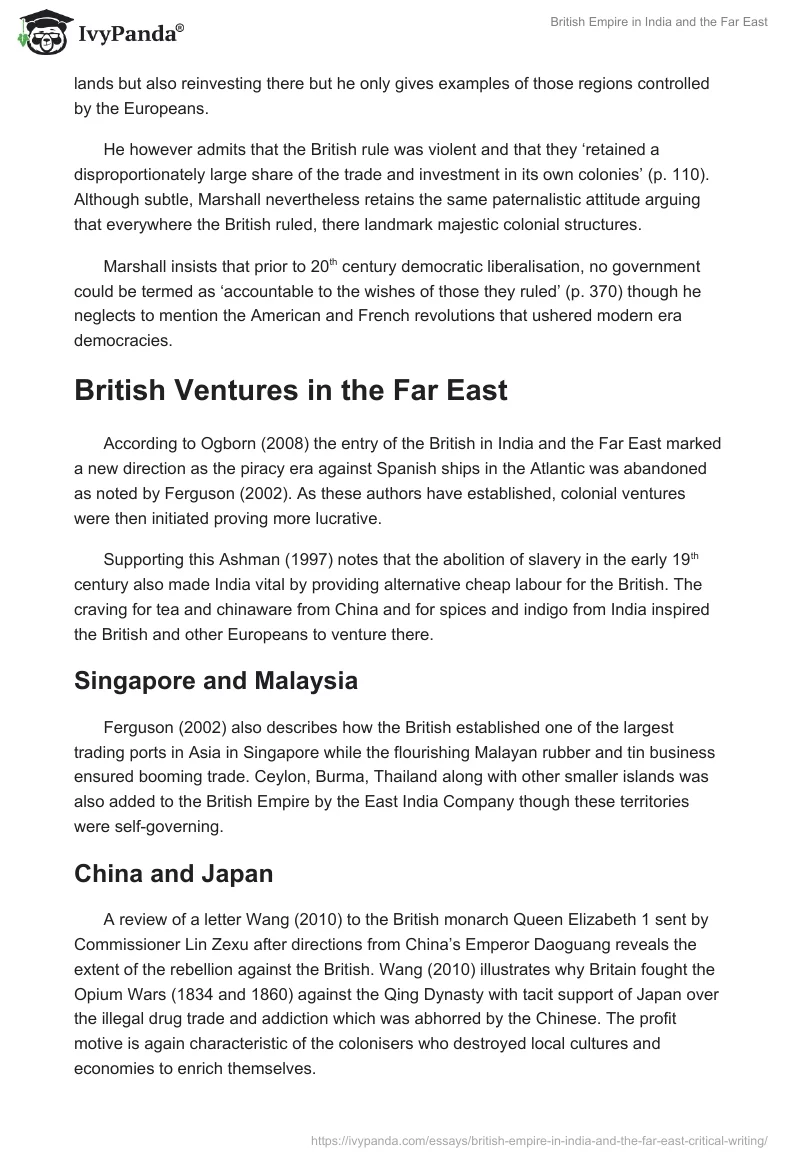 British Empire in India and the Far East. Page 3