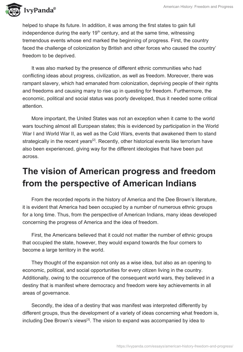 American History: Freedom and Progress. Page 2