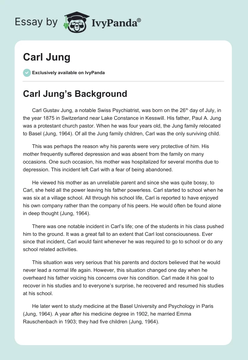 Carl Jung. Page 1