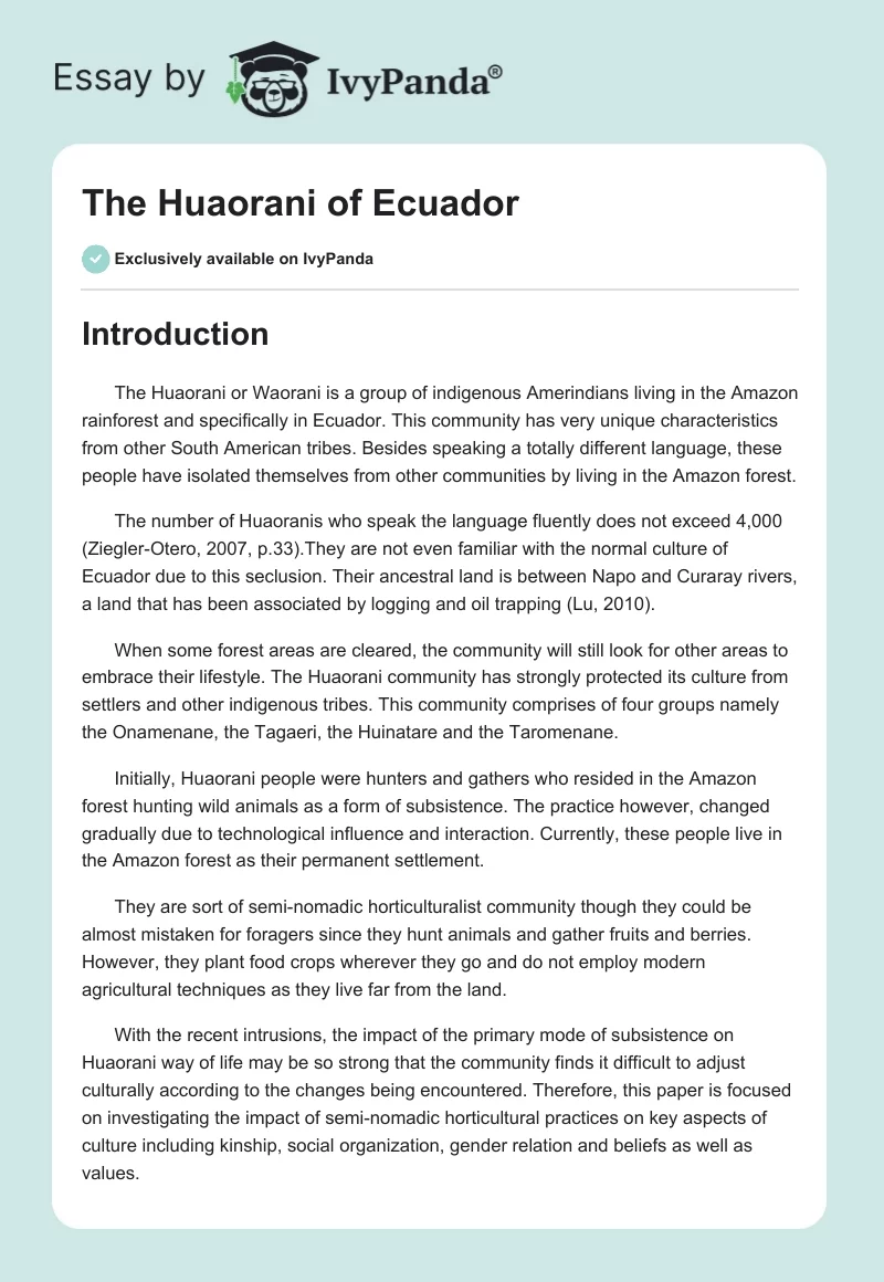 The Huaorani of Ecuador. Page 1