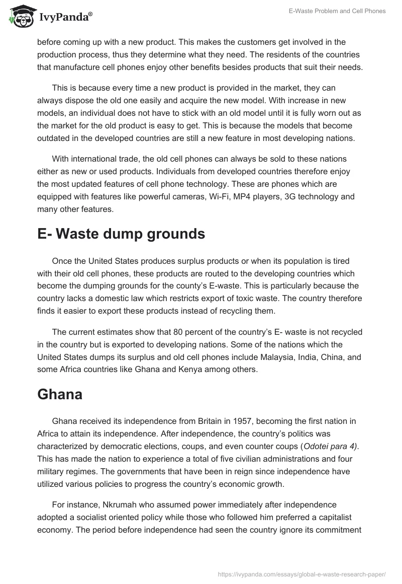 E-Waste Problem and Cell Phones. Page 4