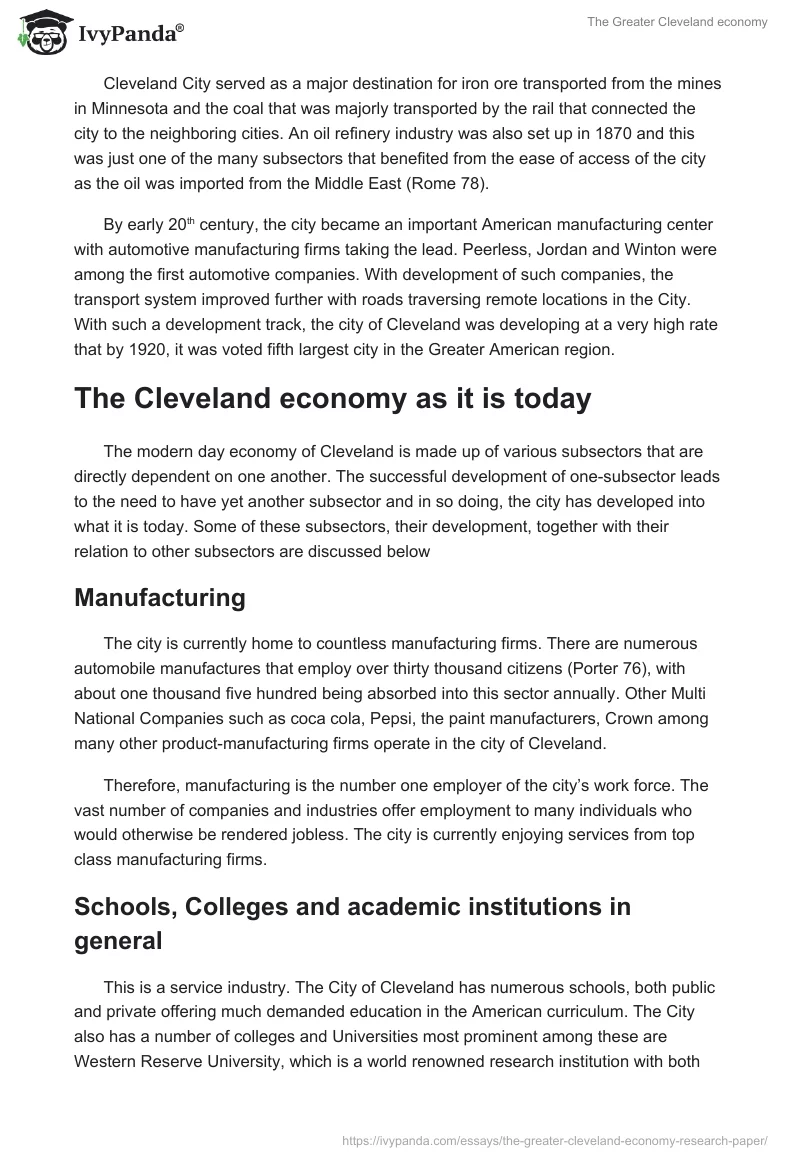 The Greater Cleveland economy. Page 2