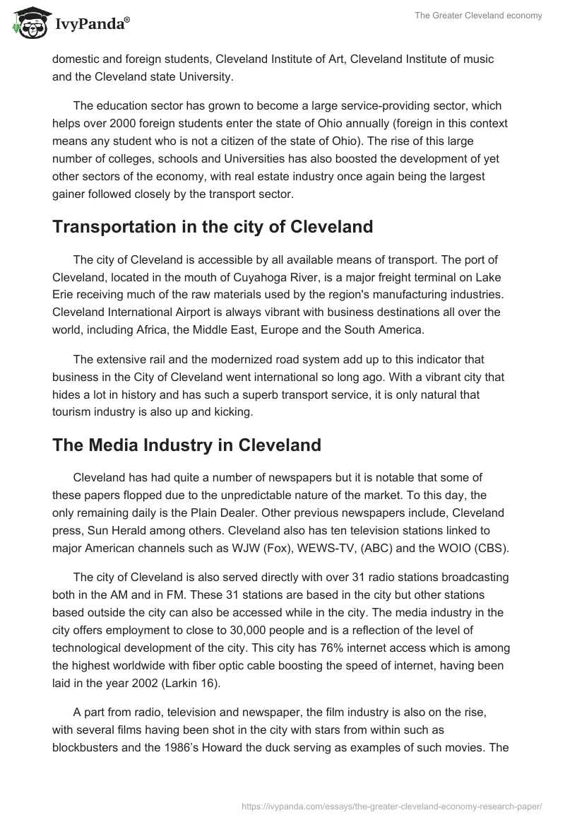 The Greater Cleveland economy. Page 3