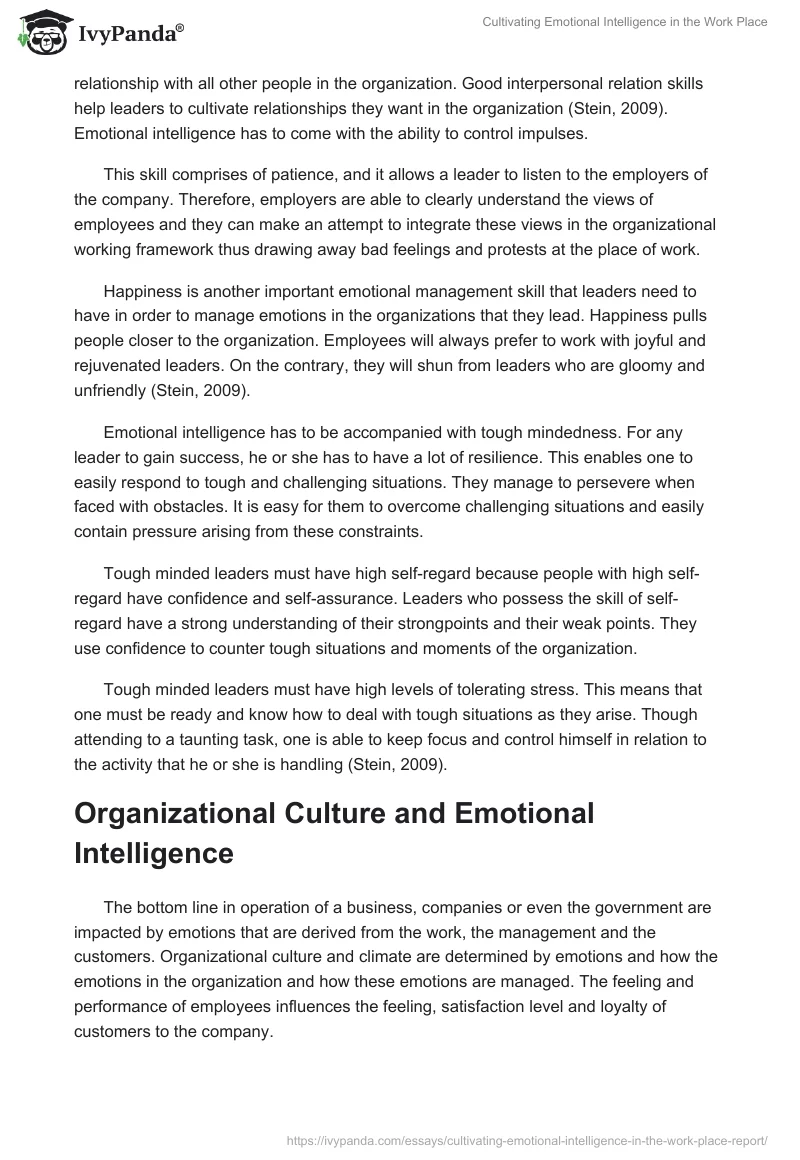 Cultivating Emotional Intelligence in the Work Place. Page 3