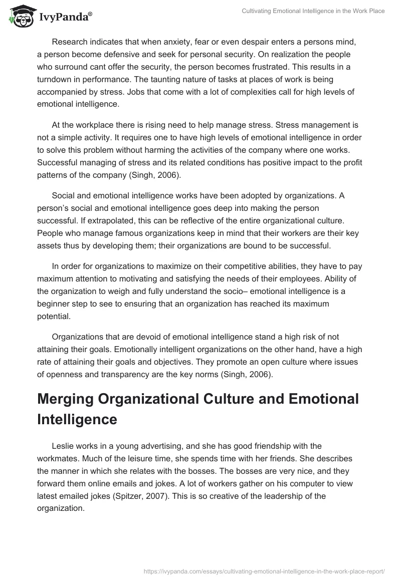 Cultivating Emotional Intelligence in the Work Place. Page 5