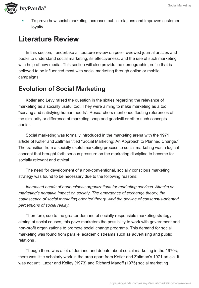 Social Marketing. Page 2