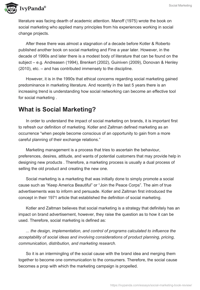 Social Marketing. Page 3