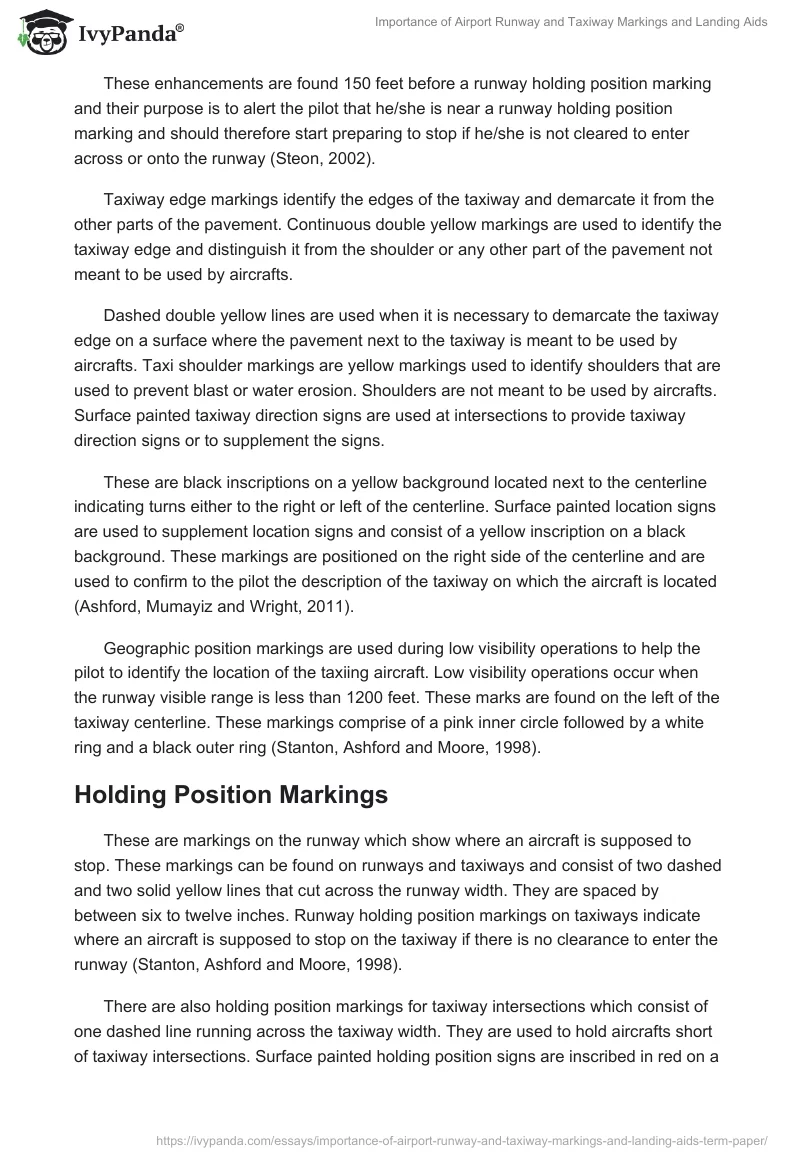 Importance of Airport Runway and Taxiway Markings and Landing Aids. Page 3