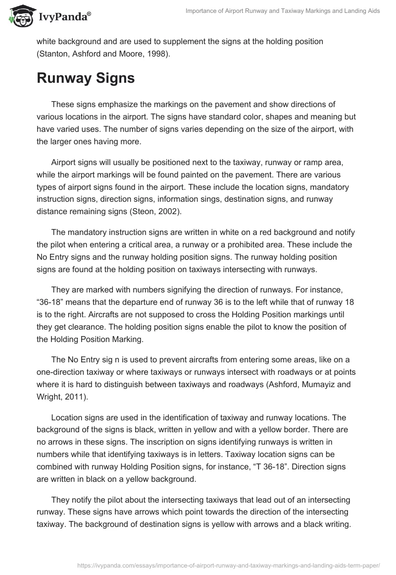 Importance of Airport Runway and Taxiway Markings and Landing Aids. Page 4