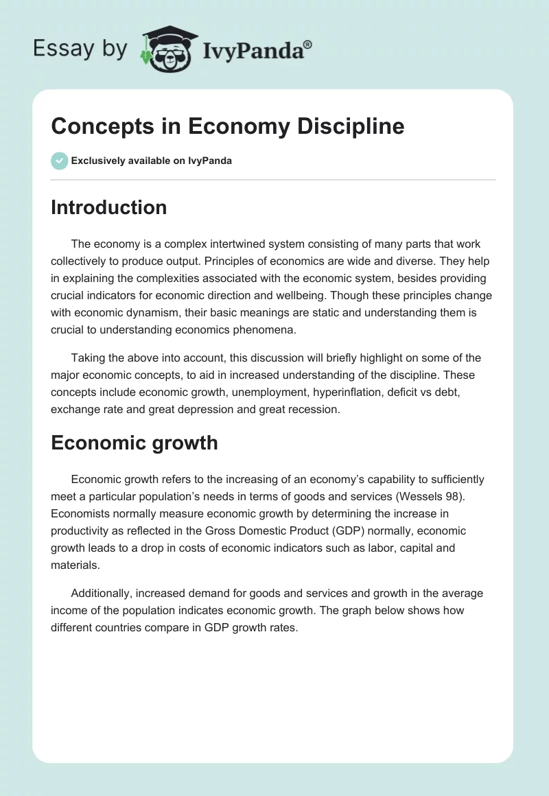 Concepts in Economy Discipline. Page 1