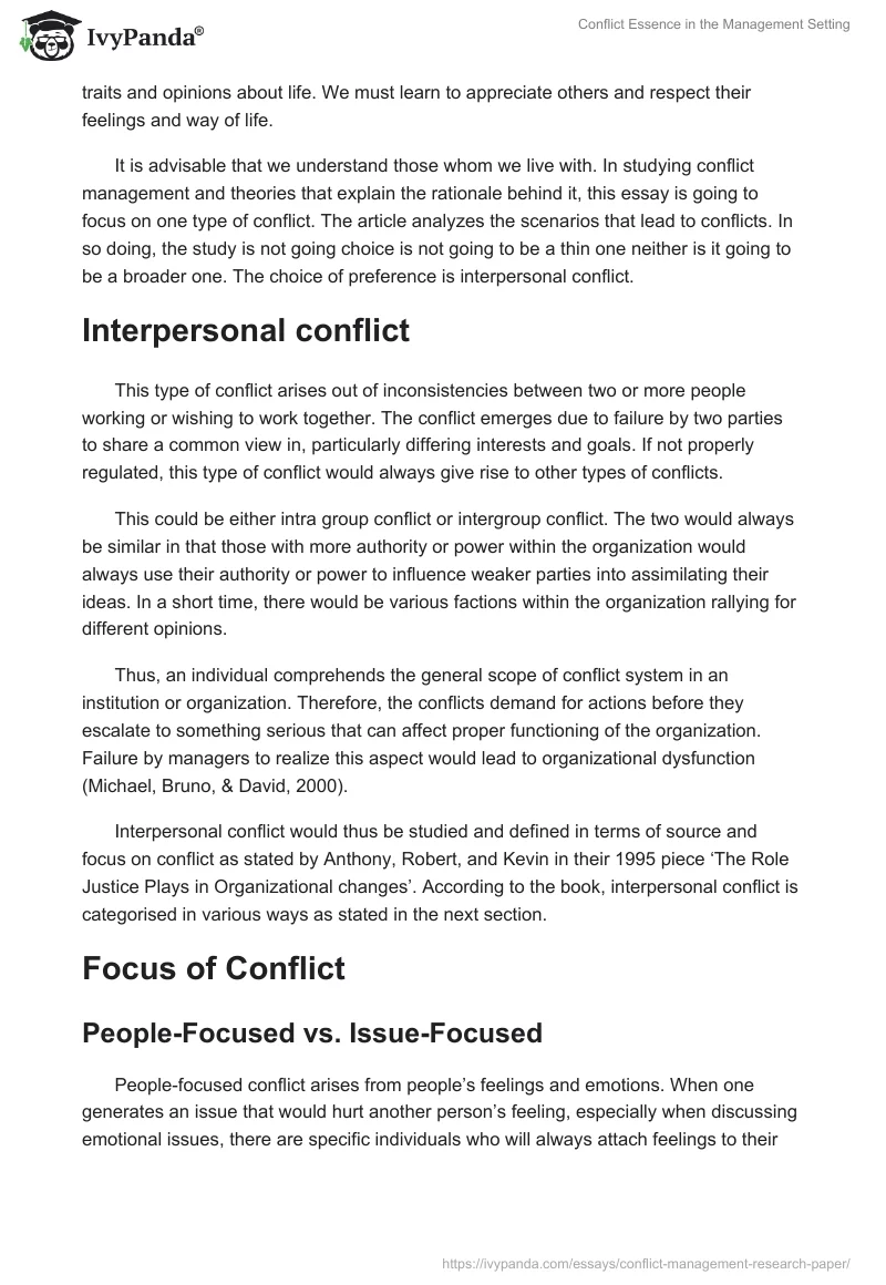Conflict Essence in the Management Setting. Page 2