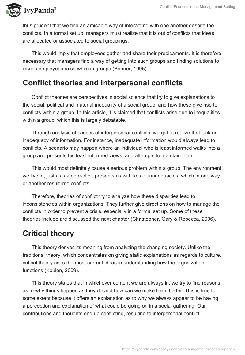 Conflict Essence in the Management Setting. Page 5