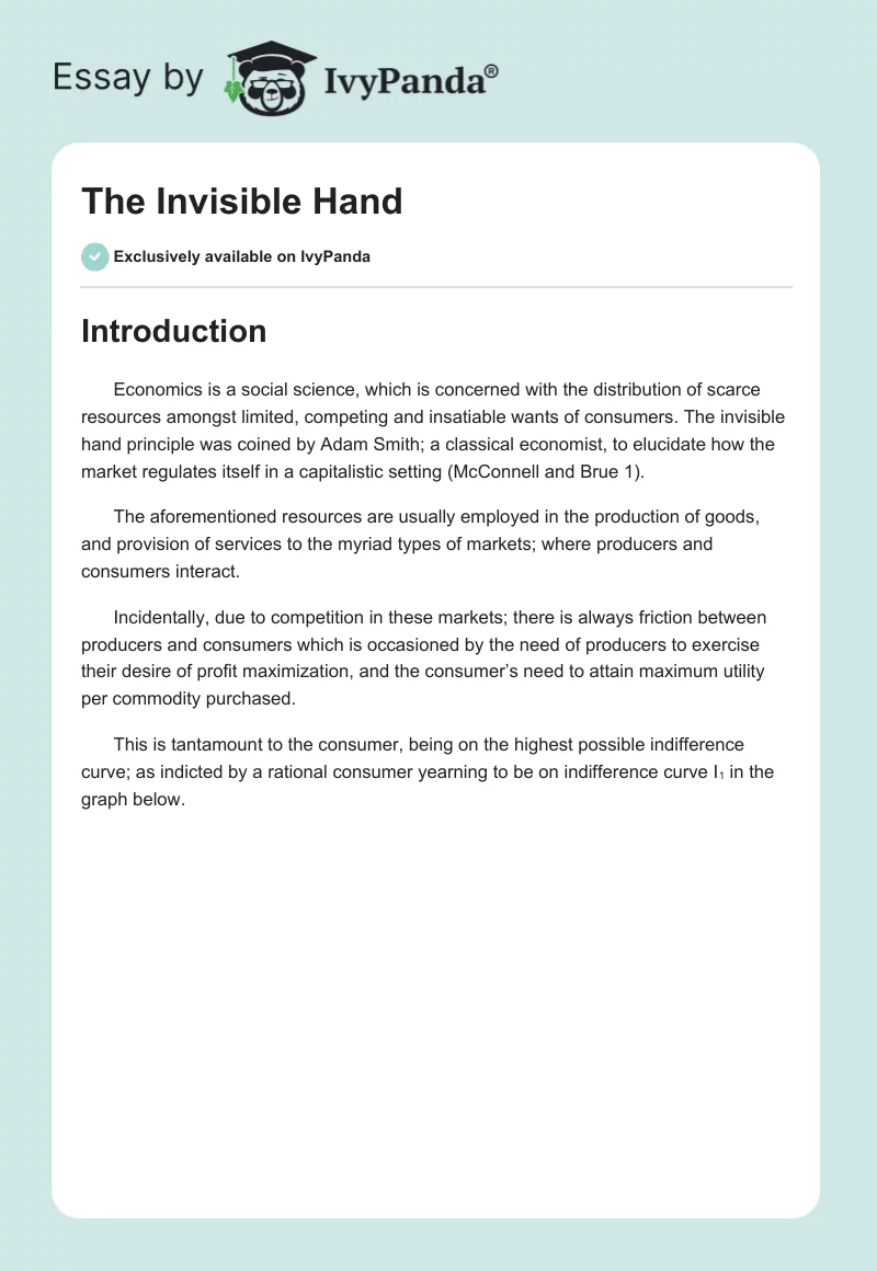 The Invisible Hand. Page 1