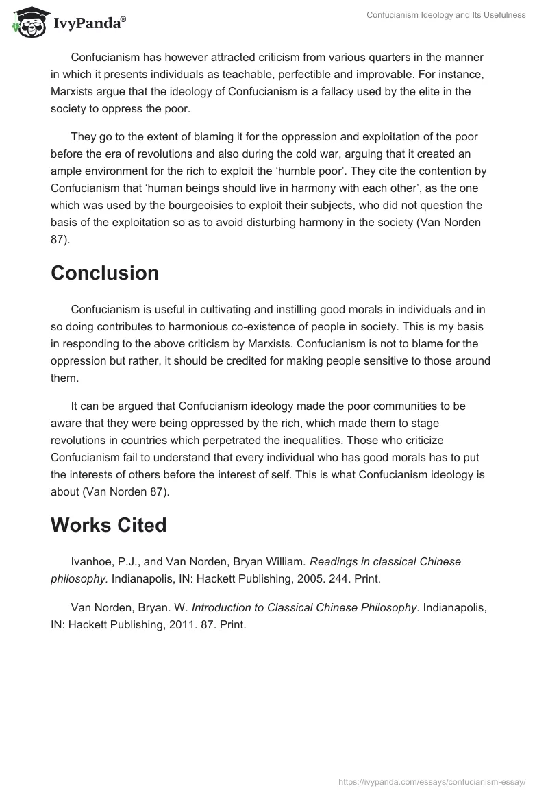 Confucianism Ideology and Its Usefulness. Page 5
