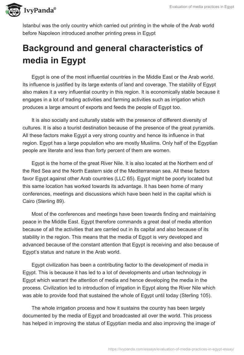 Evaluation of media practices in Egypt. Page 3