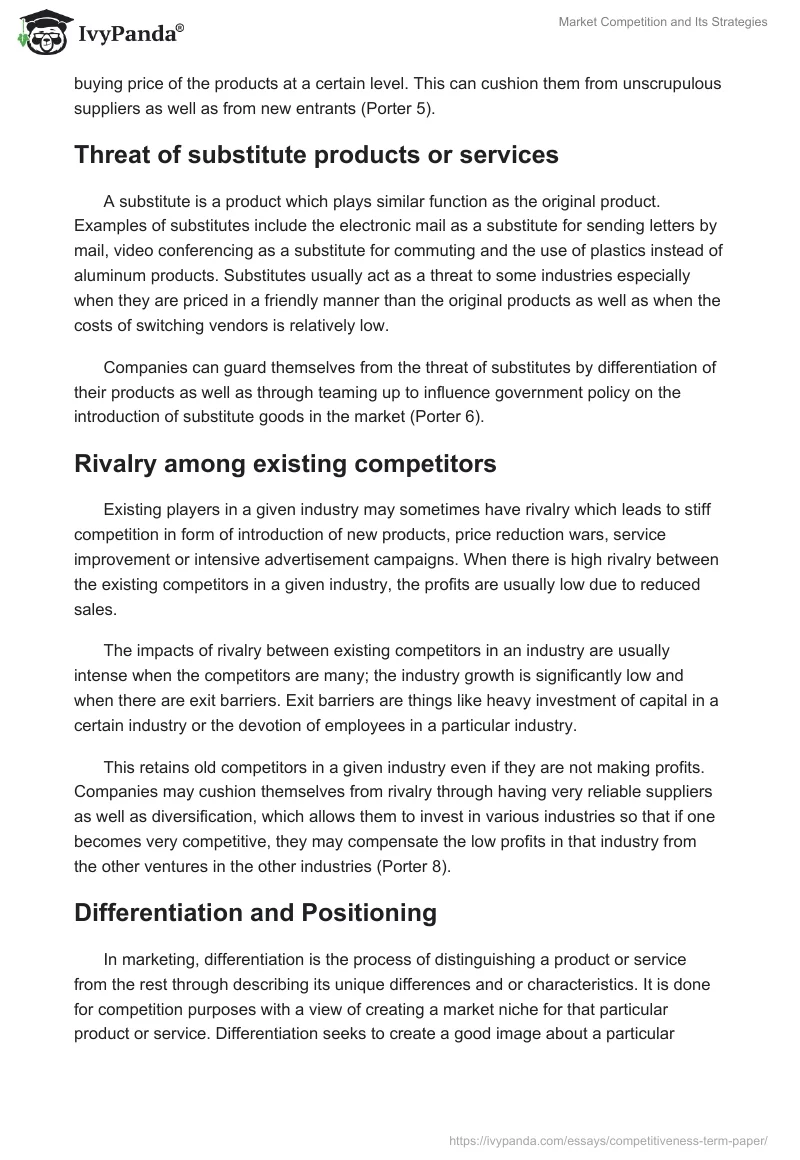 Market Competition and Its Strategies. Page 4