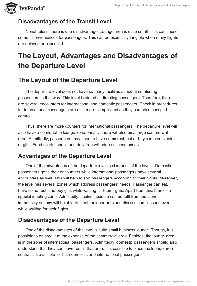 Airport Facility Layout: Advantages and Disadvantages. Page 2