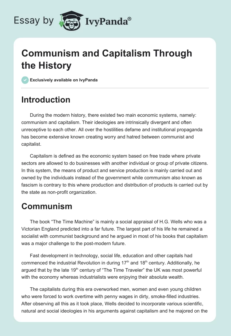 Communism and Capitalism Through the History. Page 1