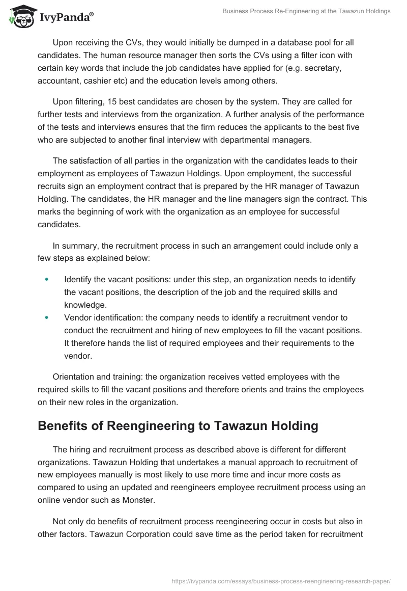 Business Process Re-Engineering at the Tawazun Holdings. Page 5