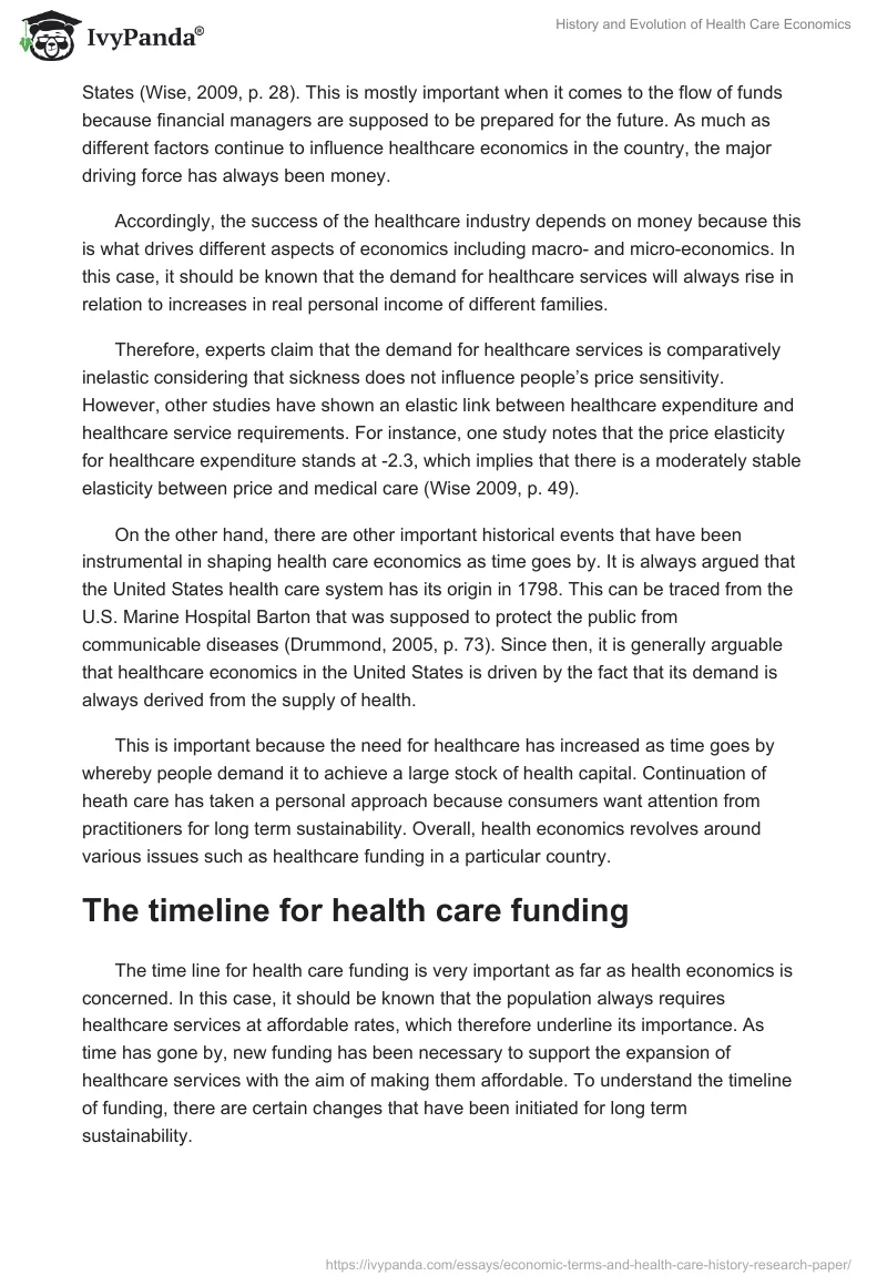 History and Evolution of Health Care Economics. Page 2