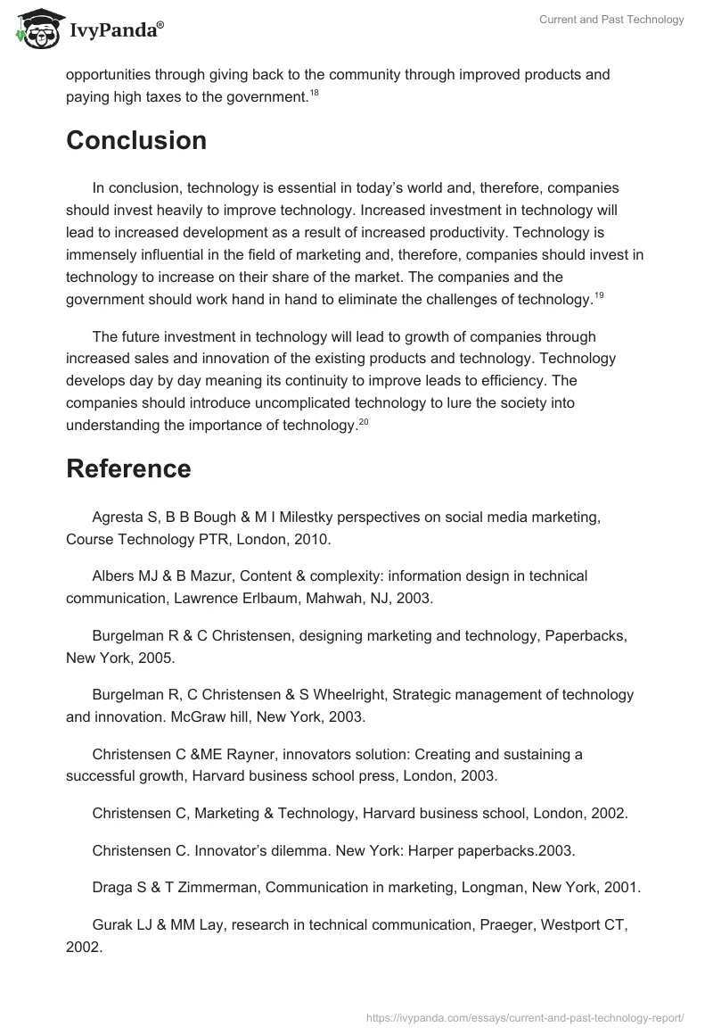 Current and Past Technology. Page 3