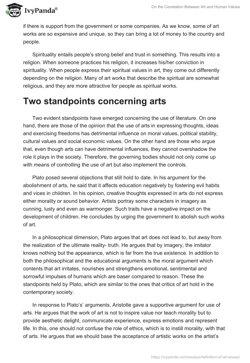On the Correlation Between Art and Human Values. Page 3