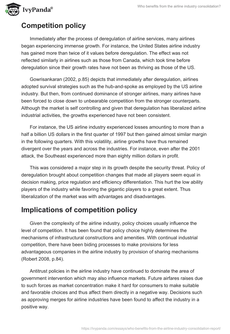 Who Benefits From the Airline Industry Consolidation?. Page 5