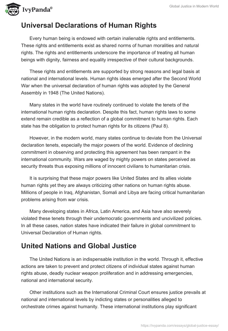 Global Justice in Modern World. Page 4
