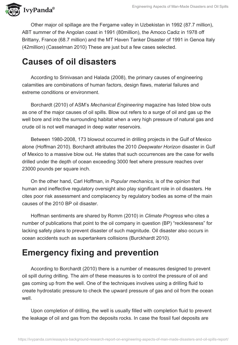 Engineering Aspects of Man-Made Disasters and Oil Spills. Page 3