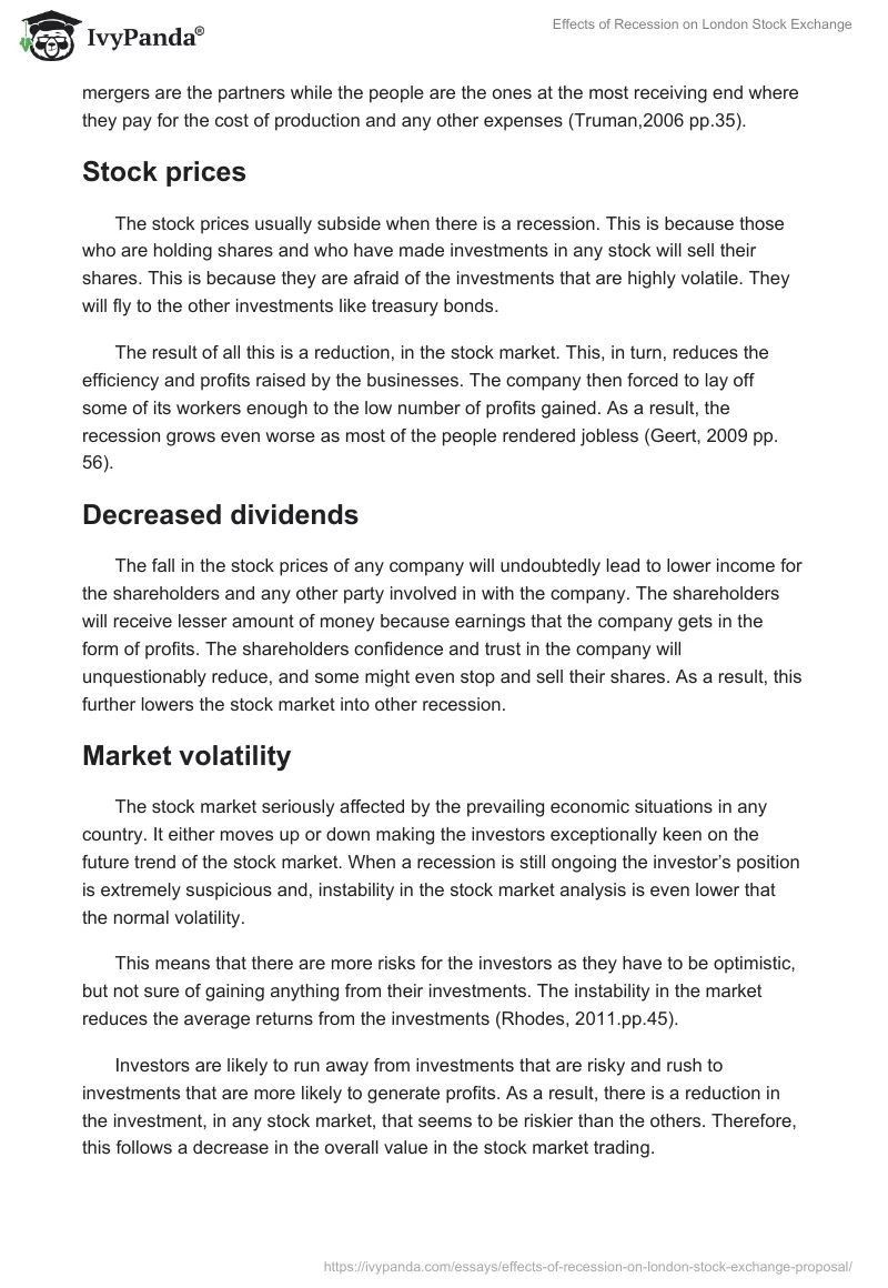 Effects of Recession on London Stock Exchange. Page 4