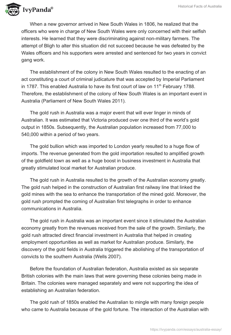 Historical Facts of Australia. Page 2