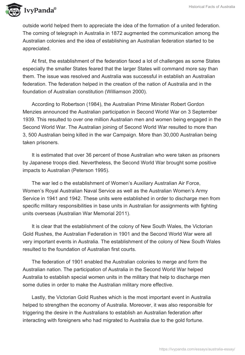 Historical Facts of Australia. Page 3