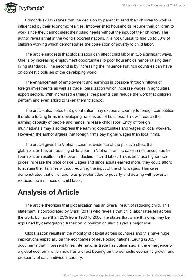 Globalization and the Economics of Child Labor. Page 2