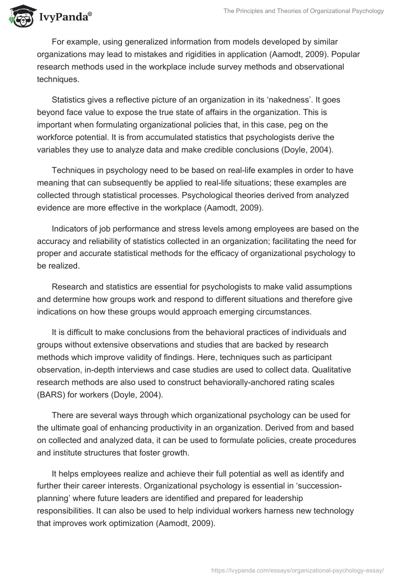 The Principles and Theories of Organizational Psychology. Page 2